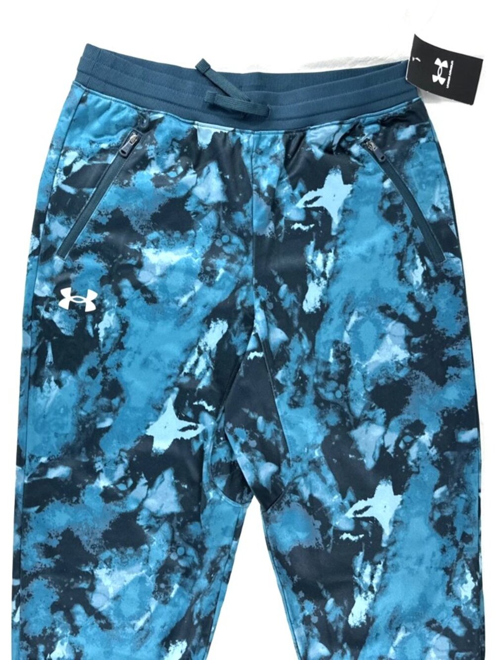 Under Armour Boys UA Printed Pennant Pants, Teal, 1362479-413 Size L